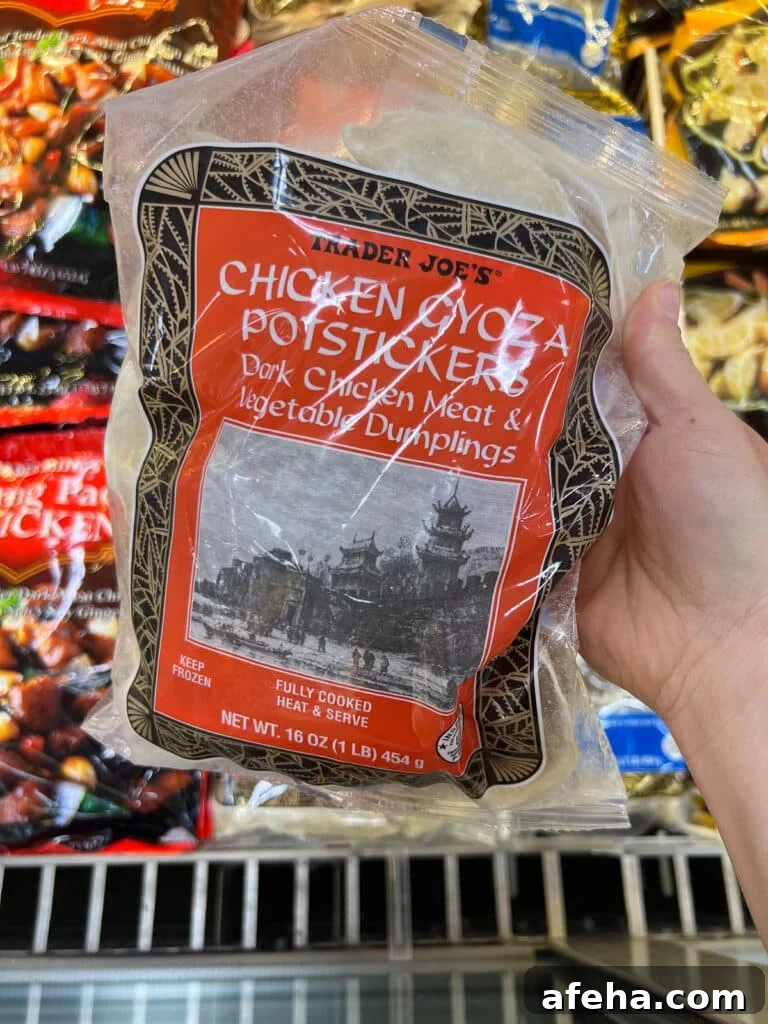 Chicken gyoza potstickers in the frozen aisle