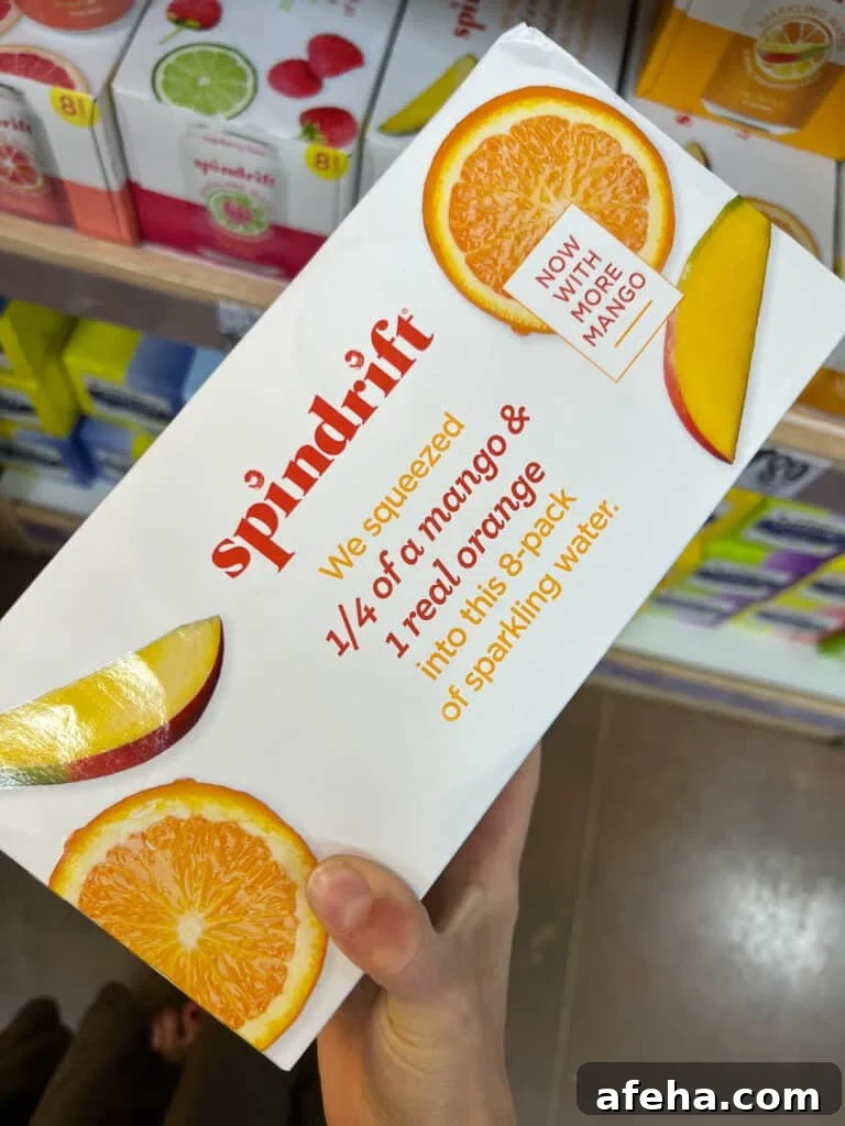 Orange mango Spindrift sparkling waters