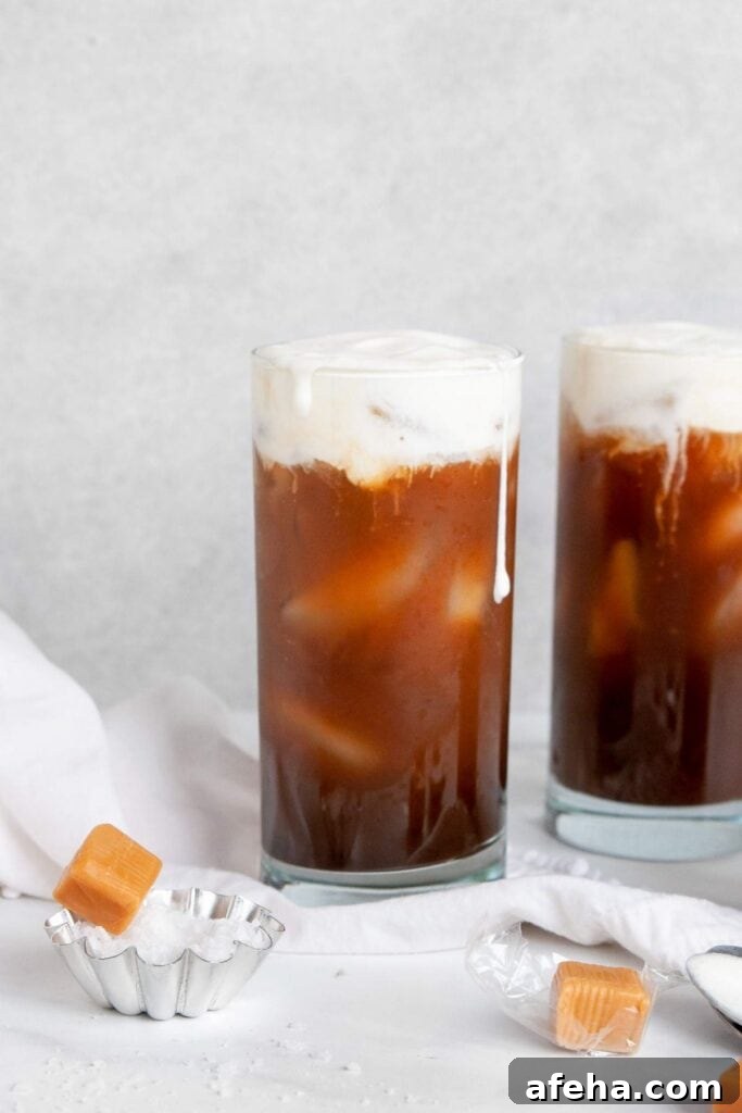 Salted Caramel Cold Brew in a glass