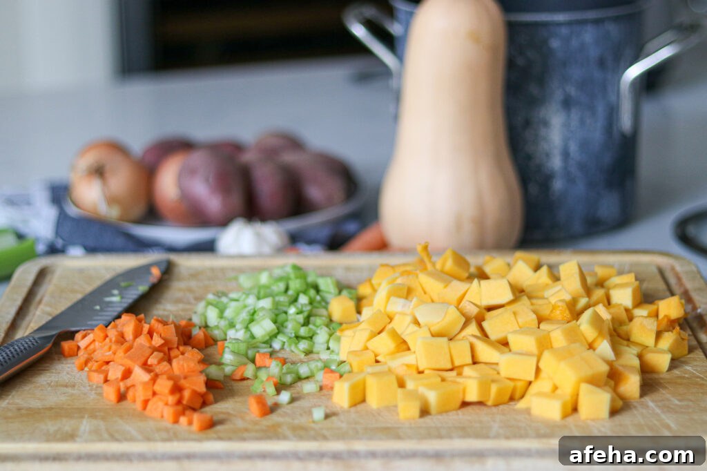 Preparing Butternut Squash Soup for Canning