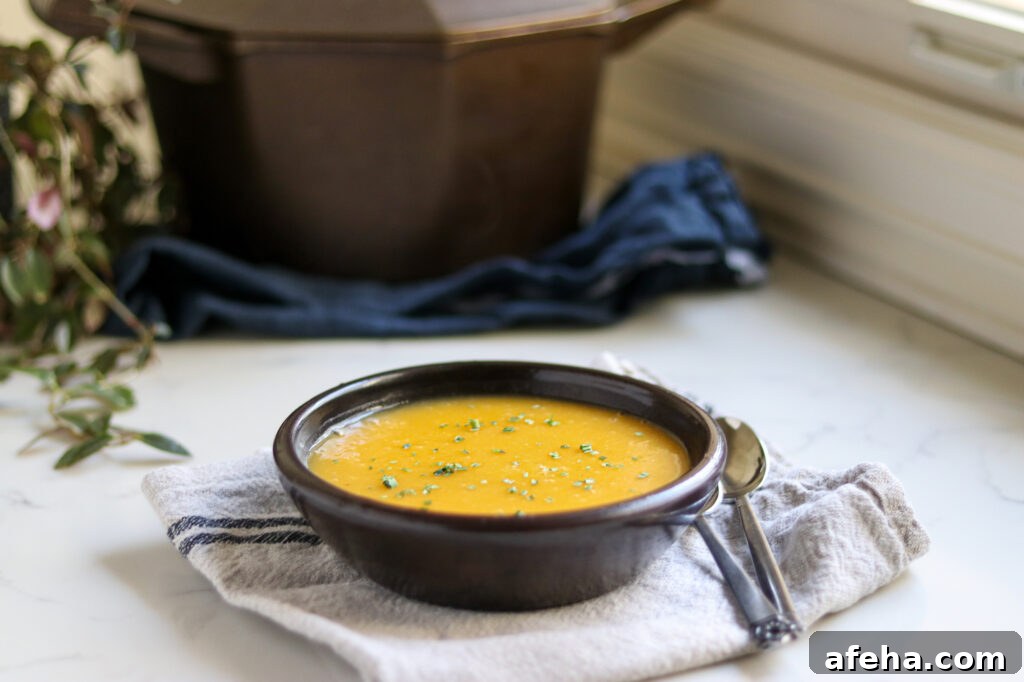 Serving Butternut Squash Soup