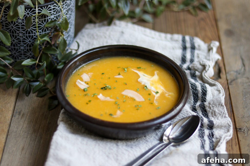 Serving Butternut Squash Soup