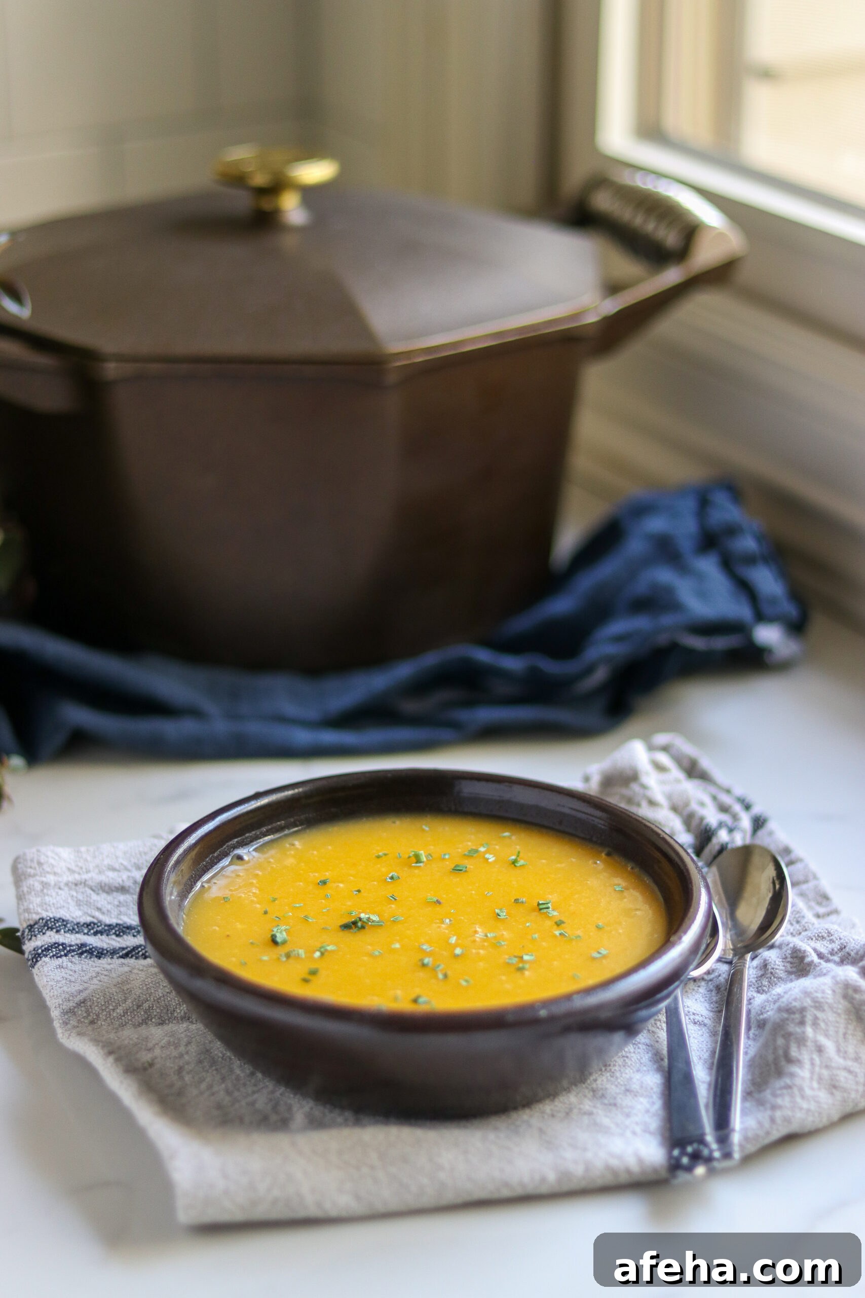 Serving Home Canned Butternut Squash Soup
