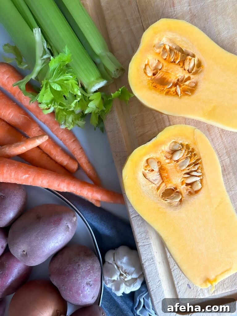 Ingredients for Butternut Squash Soup Base