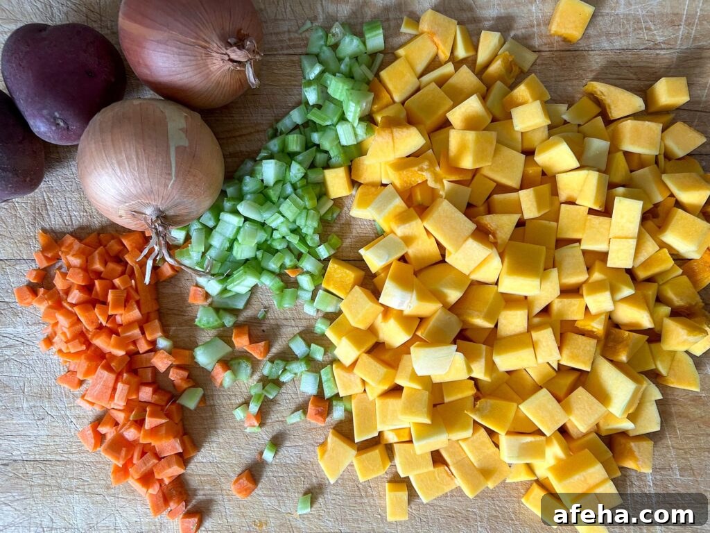 Butternut Squash Soup Ingredients Chopped