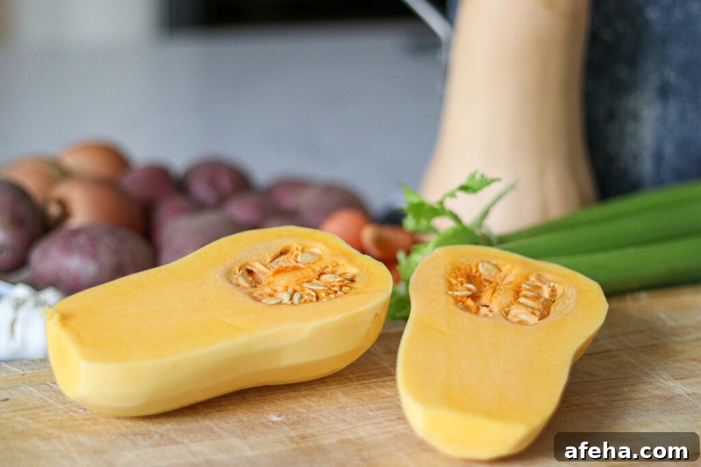 hopping Butternut for Soup Canning