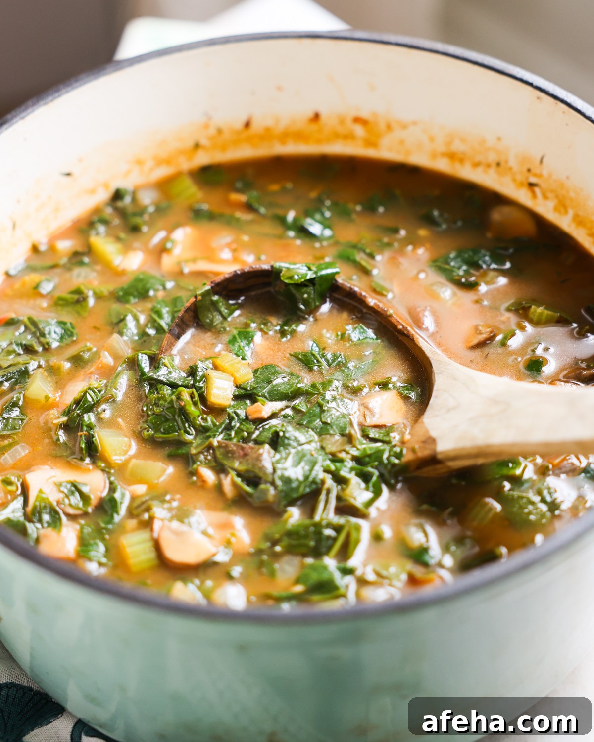 close up of vegan green gumbo