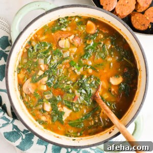 Finished pot of vegan green gumbo.