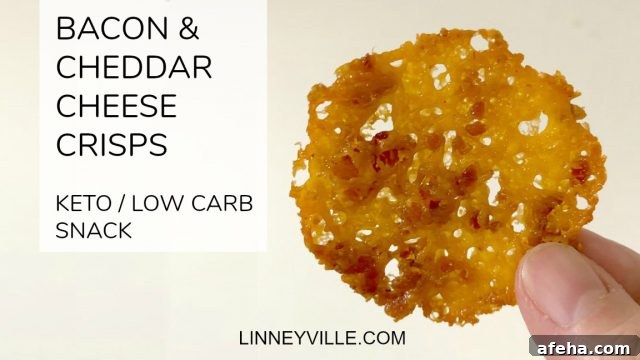 Bacon Cheddar Crisps — Keto Low-Carb Snack Recipe 2 bacon cheddar cheese crisps