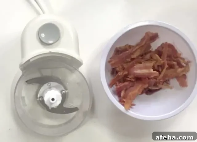 Bacon Cheddar Crisps — Keto Low-Carb Snack Recipe 6 chop the bacon