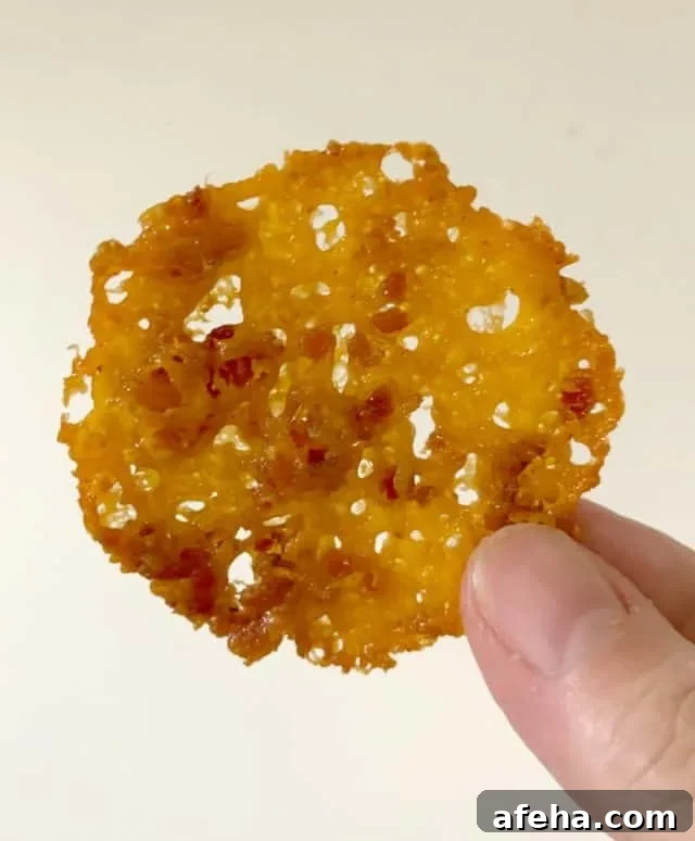 Bacon Cheddar Crisps — Keto Low-Carb Snack Recipe 10 view of keto bacon cheddar crisp