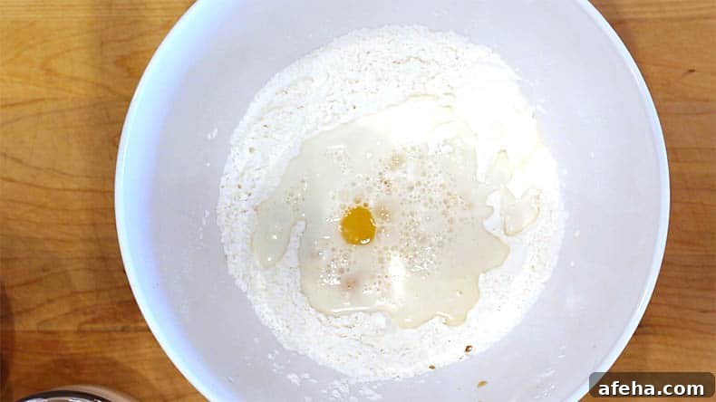 pancake ingredients in a bowl