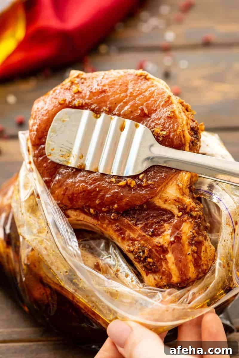 Savory Pork Chop Marinade for Juicy Grilled Pork Chops 4 Pork Chop in Marinade