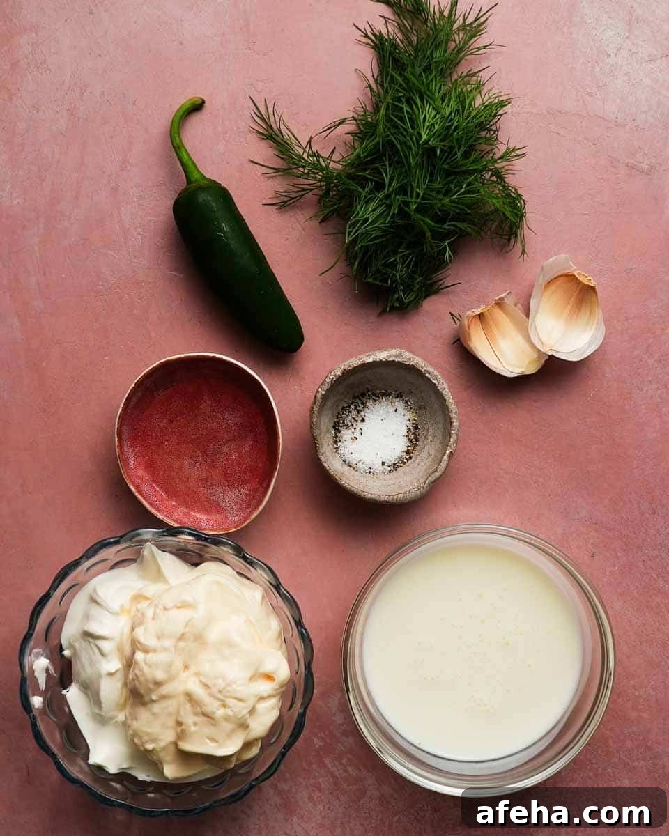 Ingredients of Jalapeno Ranch