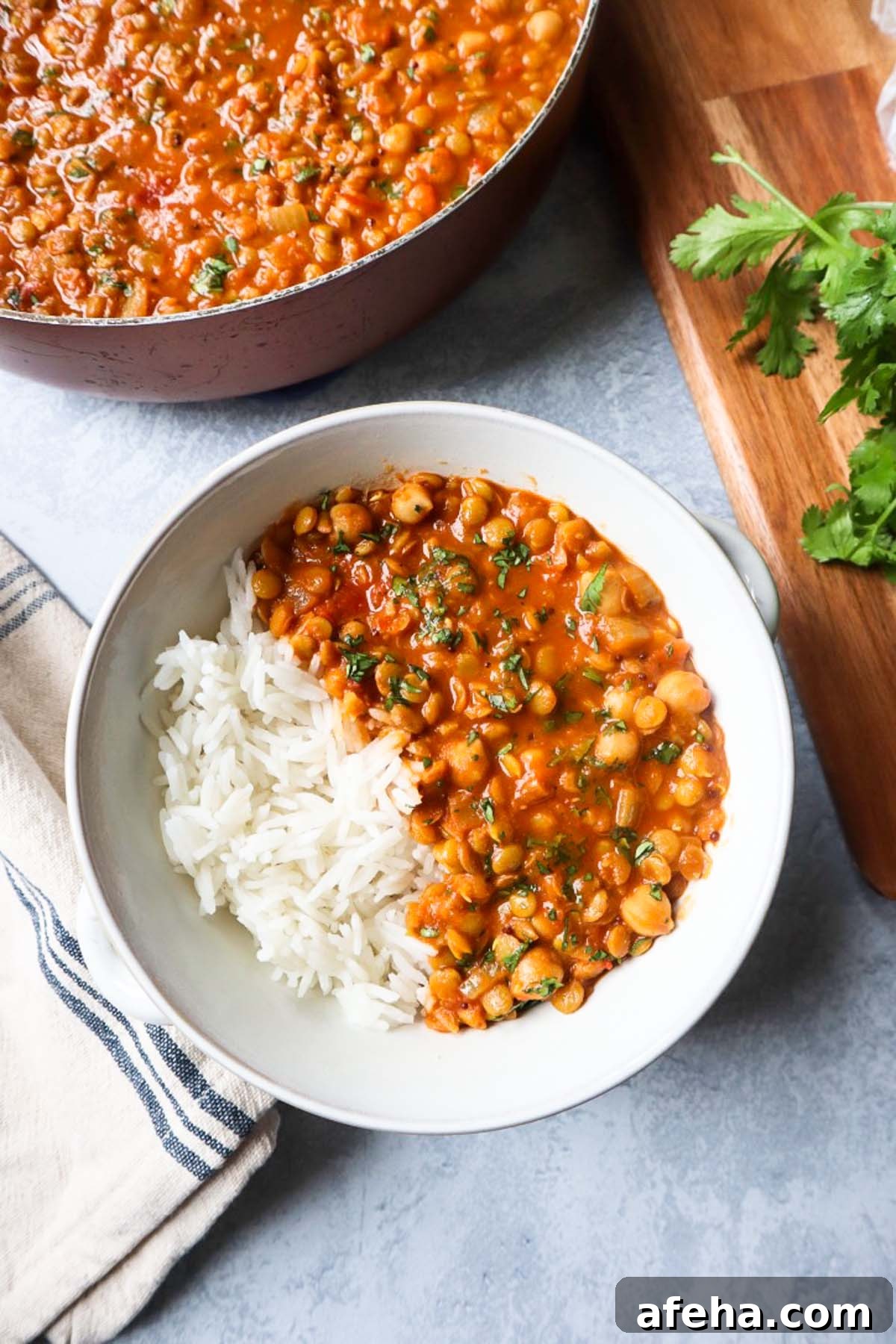 Chickpea and lentil curry