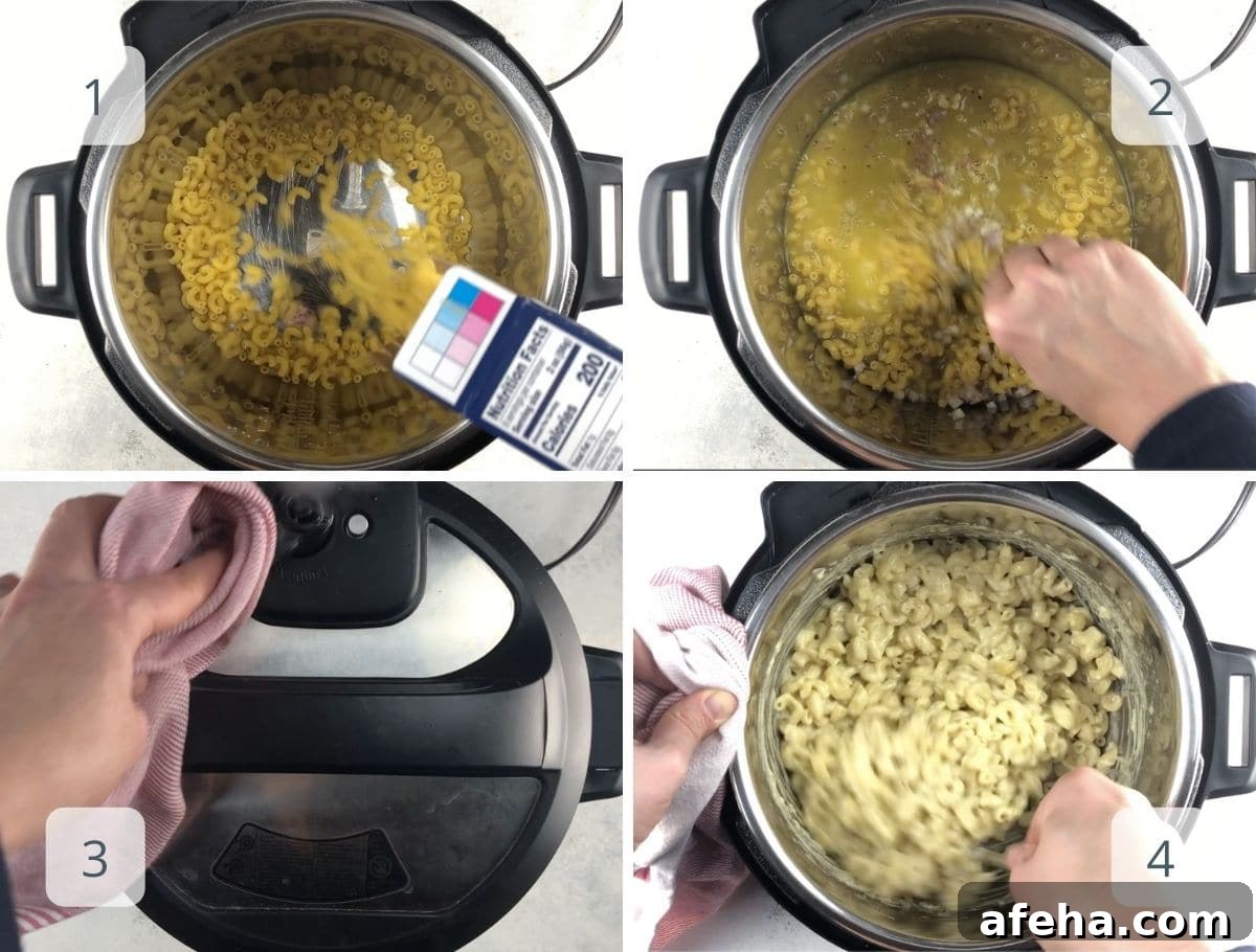 Creamy Instant Pot Macaroni and Cheese Recipe 4 step by step
