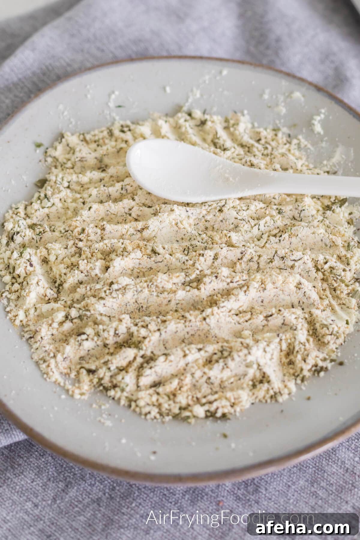 Homemade Ranch Seasoning on a plate that's been freshly mixed and ready to use.