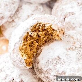 pfeffernusse cookie with bite