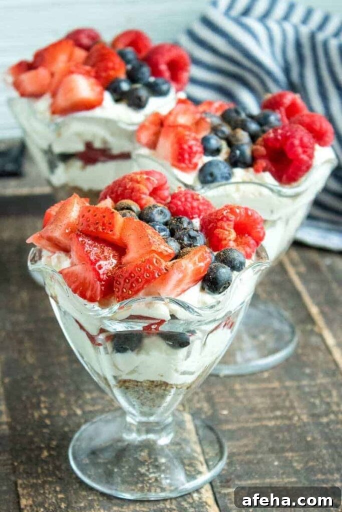 23 Delicious Dairy Recipes to Try Today 9 strawverries and blueberries with cheesecake in a parfait glass