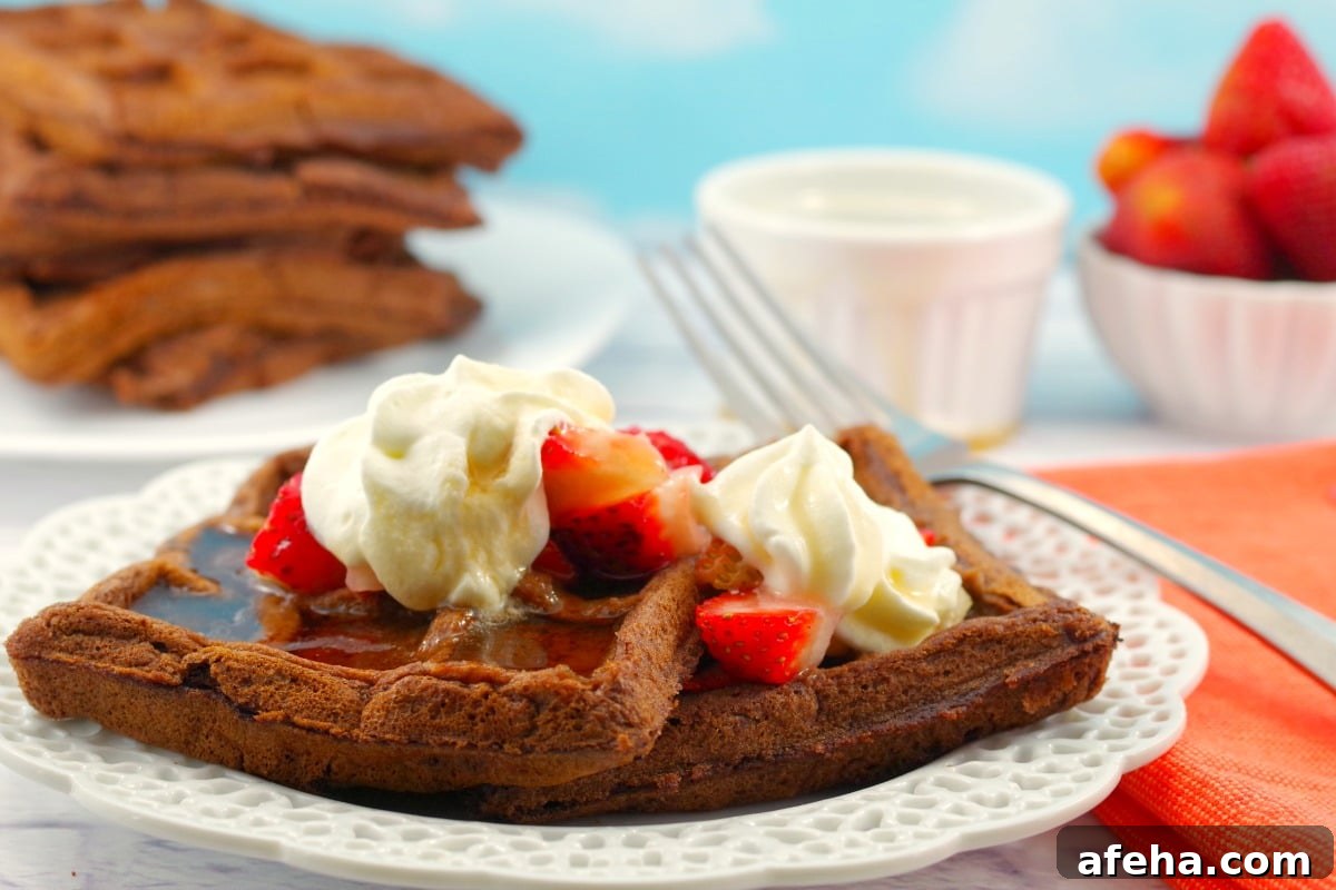 Belgian Chocolate Waffles | brunch idea - Foodmeanderings.com