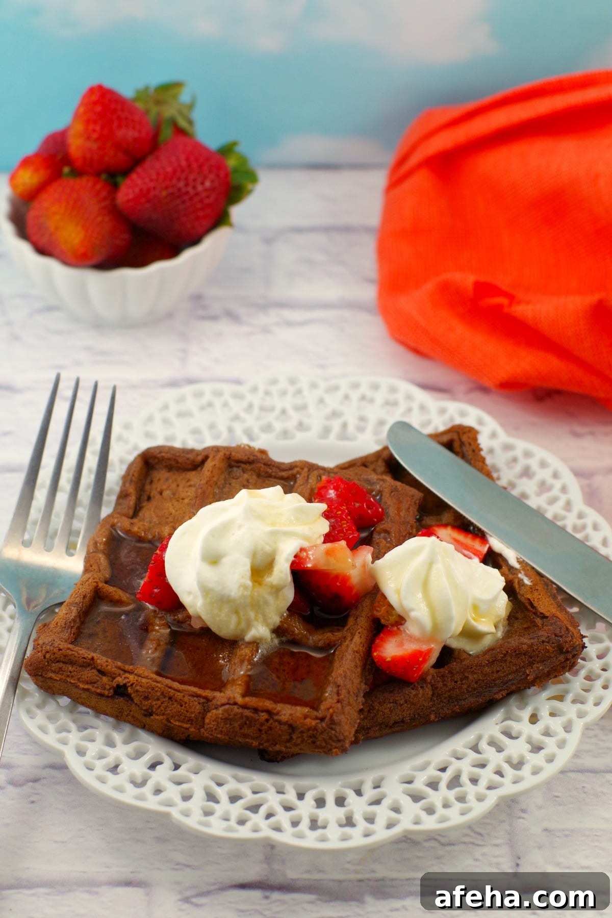 Waffles with chocolate | Belgian Chocolate Waffles - foodmeanderings.com