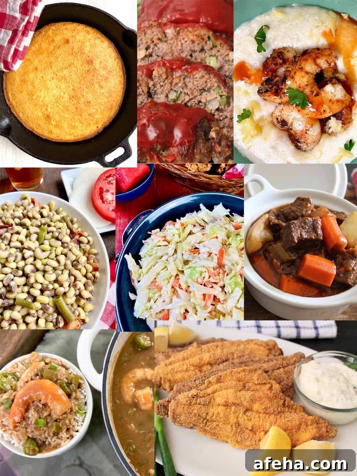 Collage of the best Southern recipes.