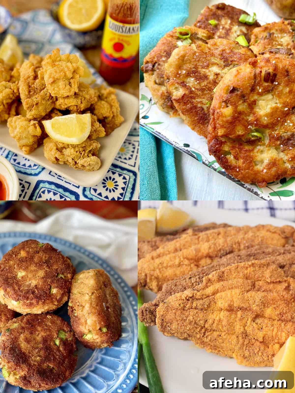 Collage of Southern fried foods.