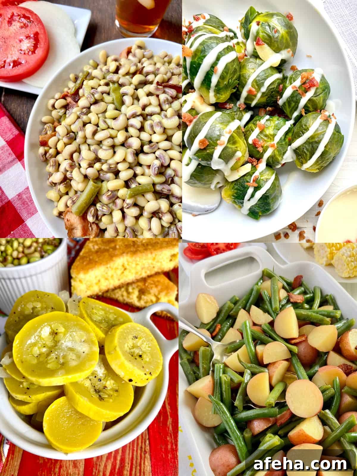 Collage of best Southern vegetables.