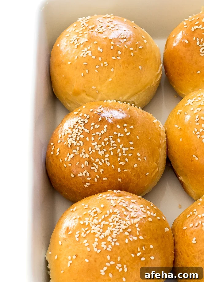 Homemade Burger Buns in a white dish.