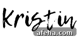 Close up of a signature of Kristin.