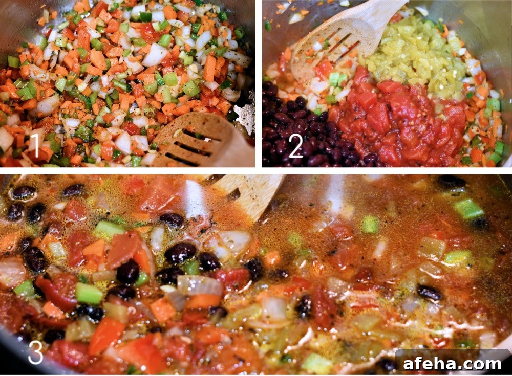 24: Vegan Black Bean Soup Step by Step Collage