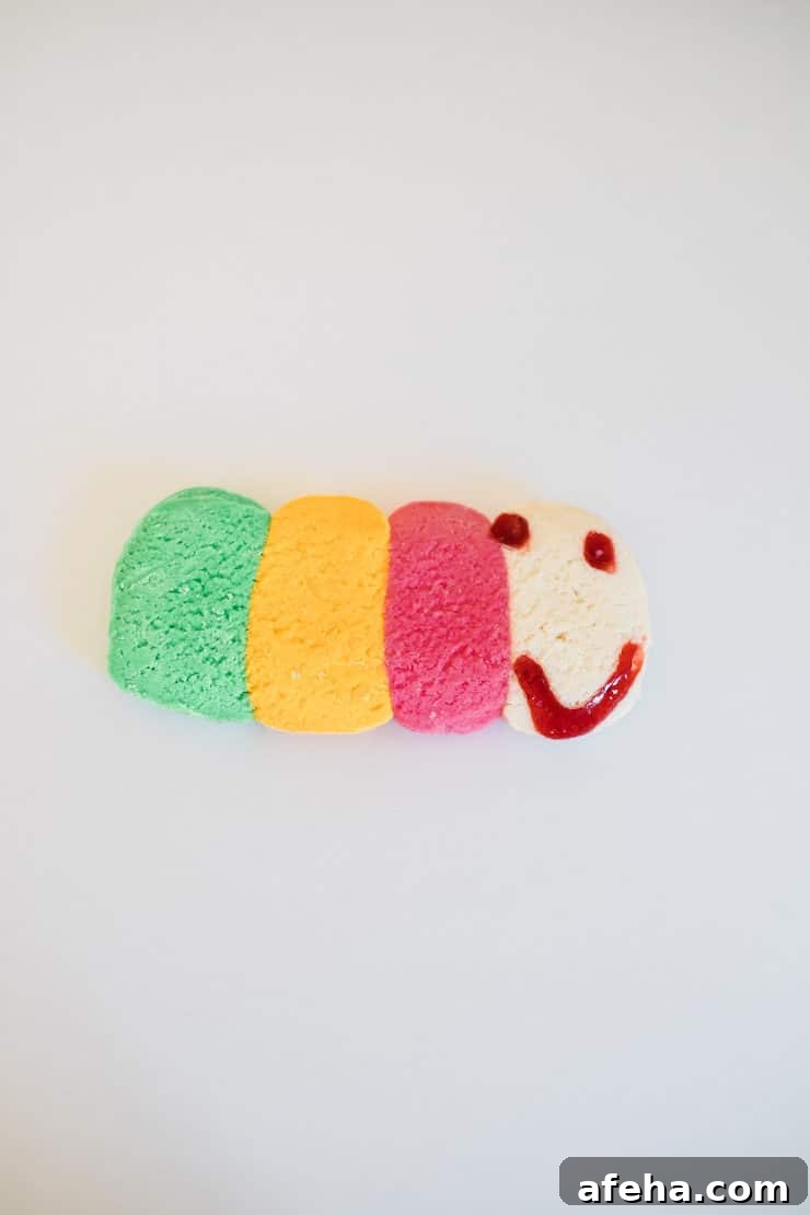colorful caterpillar galette pan dulce