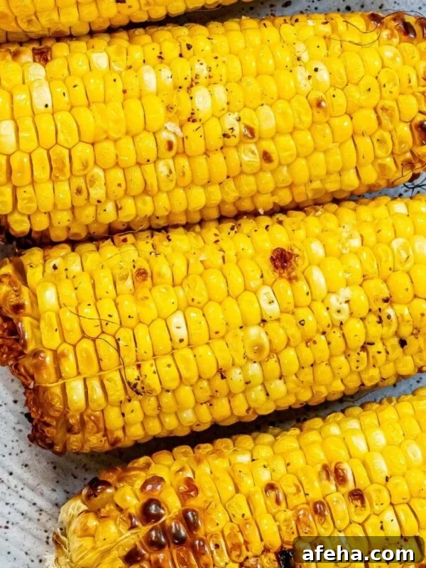 Grilled corn on the cob