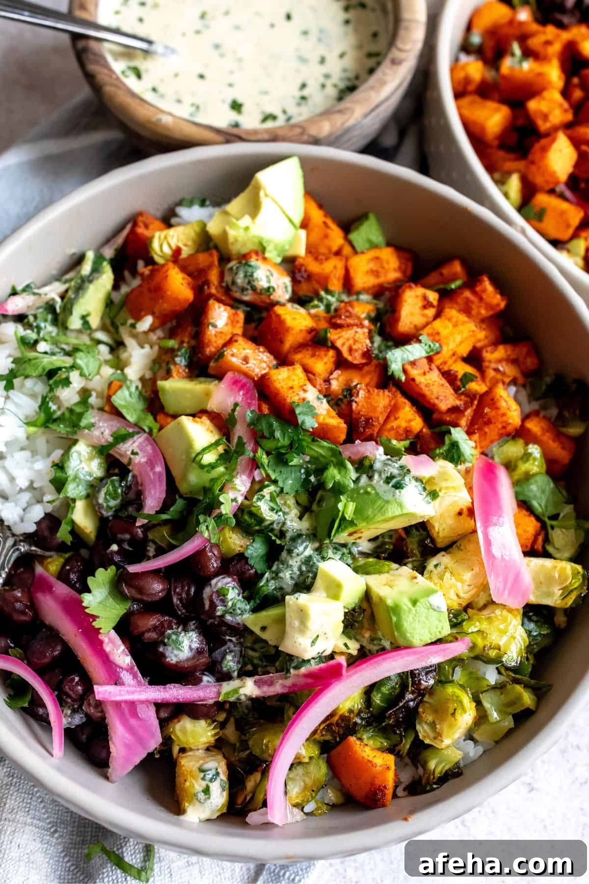 Finished sweet potato bowls