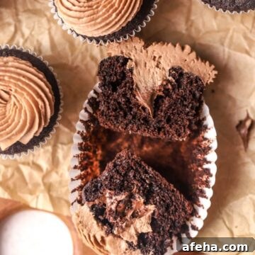 Nutella cupcake close-up