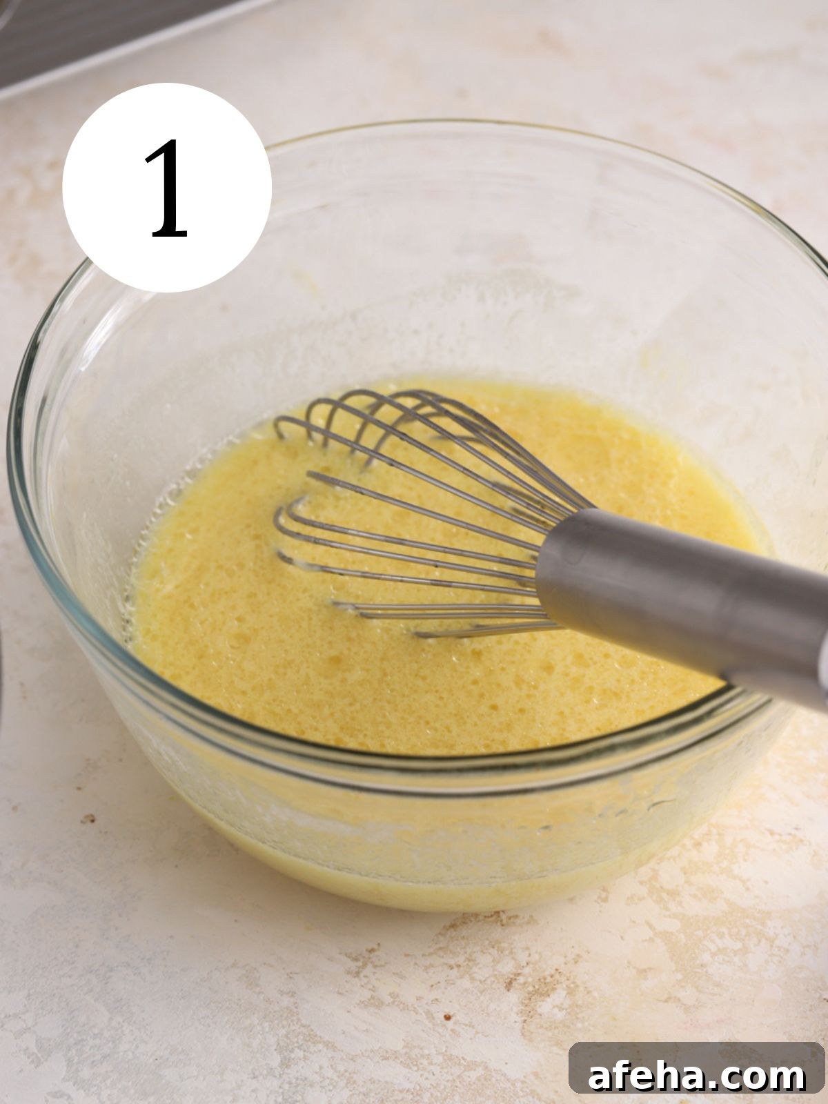 Whisking cupcake wet ingredients