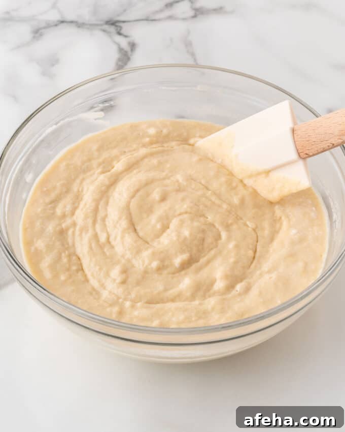 crispy waffle batter in bowl