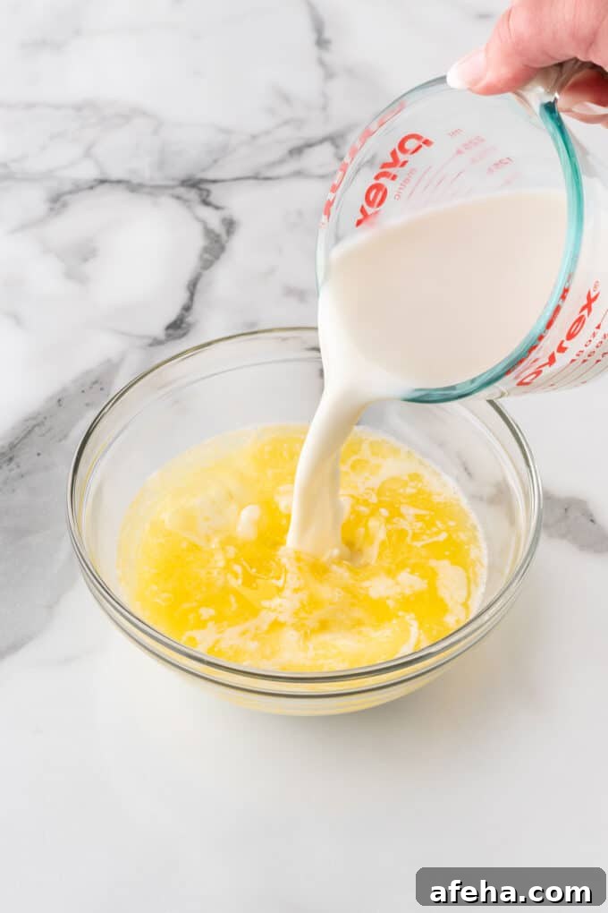 mixing wet ingredients to make crispy waffles