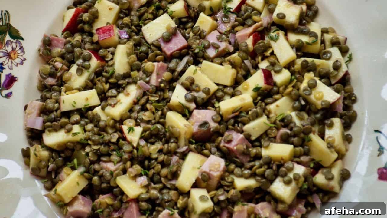 15 No-Cook Lunches That Keep You Full All Afternoon 11 Lentil Salad With Ham, Apples, Comté Cheese