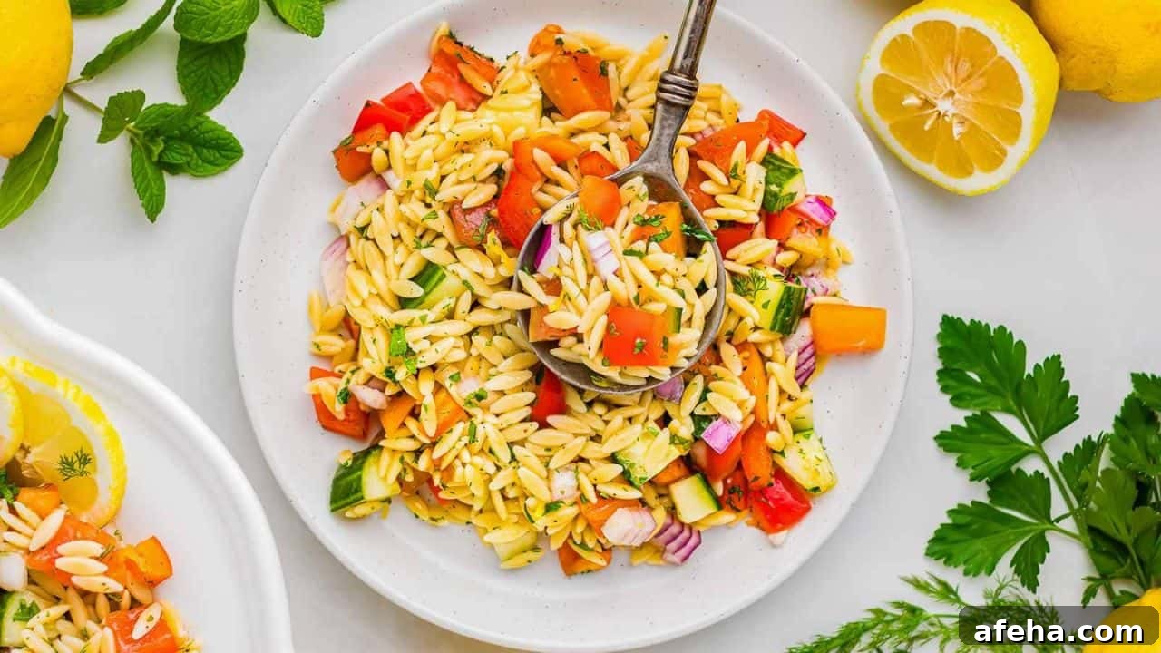 15 No-Cook Lunches That Keep You Full All Afternoon 4 Orzo Pasta Salad