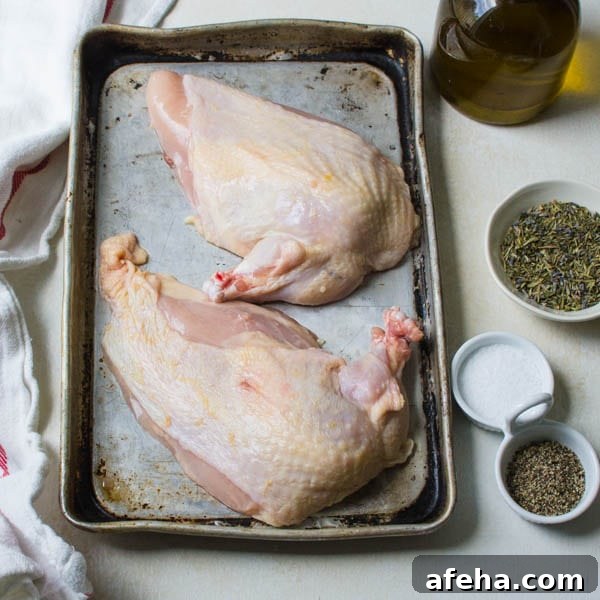 chicken breasts with wing drumette.