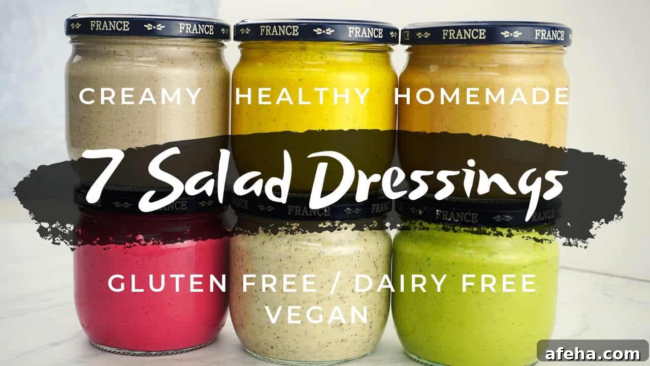Creamy Homemade Salad Dressing Recipes (healthy, gluten free, dairy free, low carb, vegan, paleo, whole30.