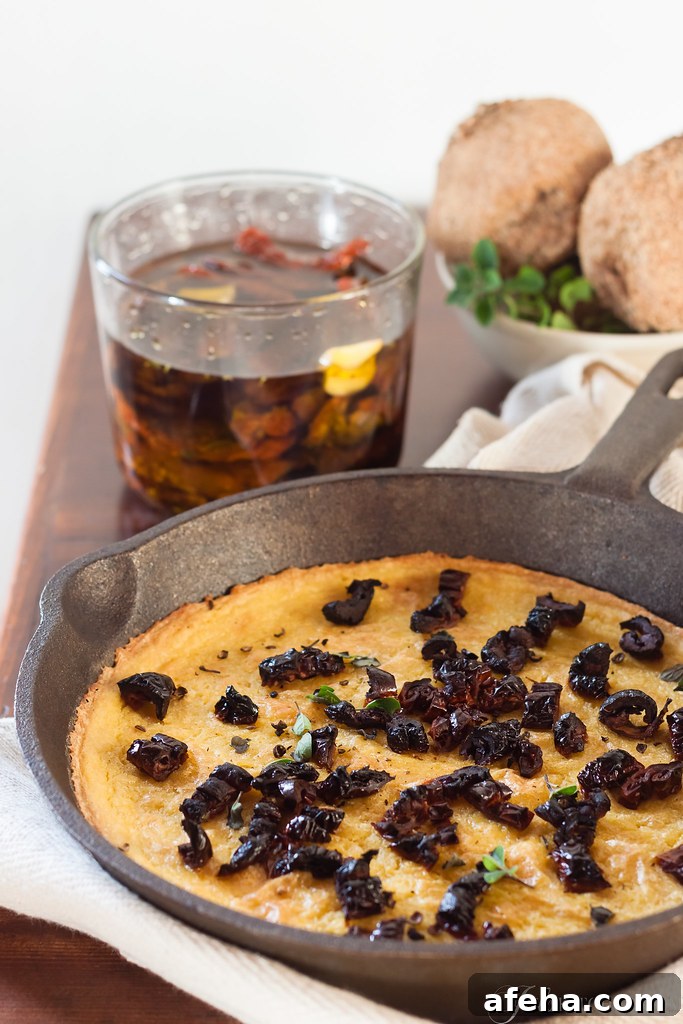 sun-dried tomato chickpea cake