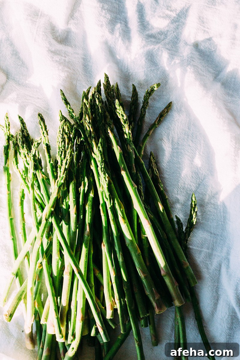 asparagus on a white towel