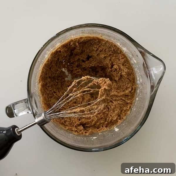 Mixing ingredients in a bowl.