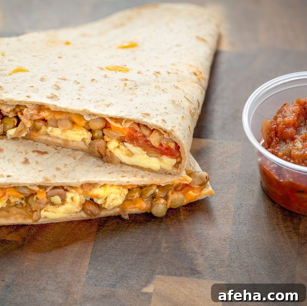 Breakfast Lentil Quesadilla