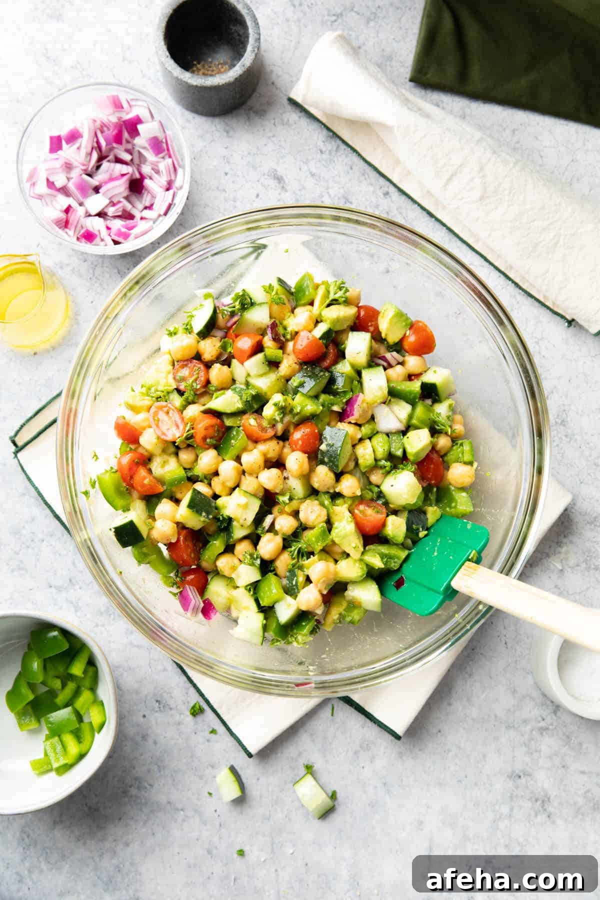 dinner table with this recipe and extra ingredients set out