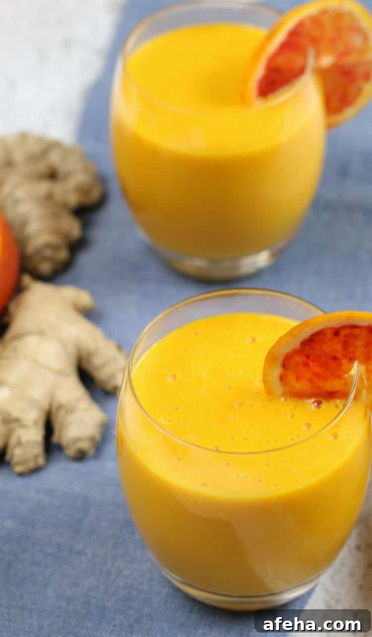 Carrots, ginger and citrus - ingredients for smoothie