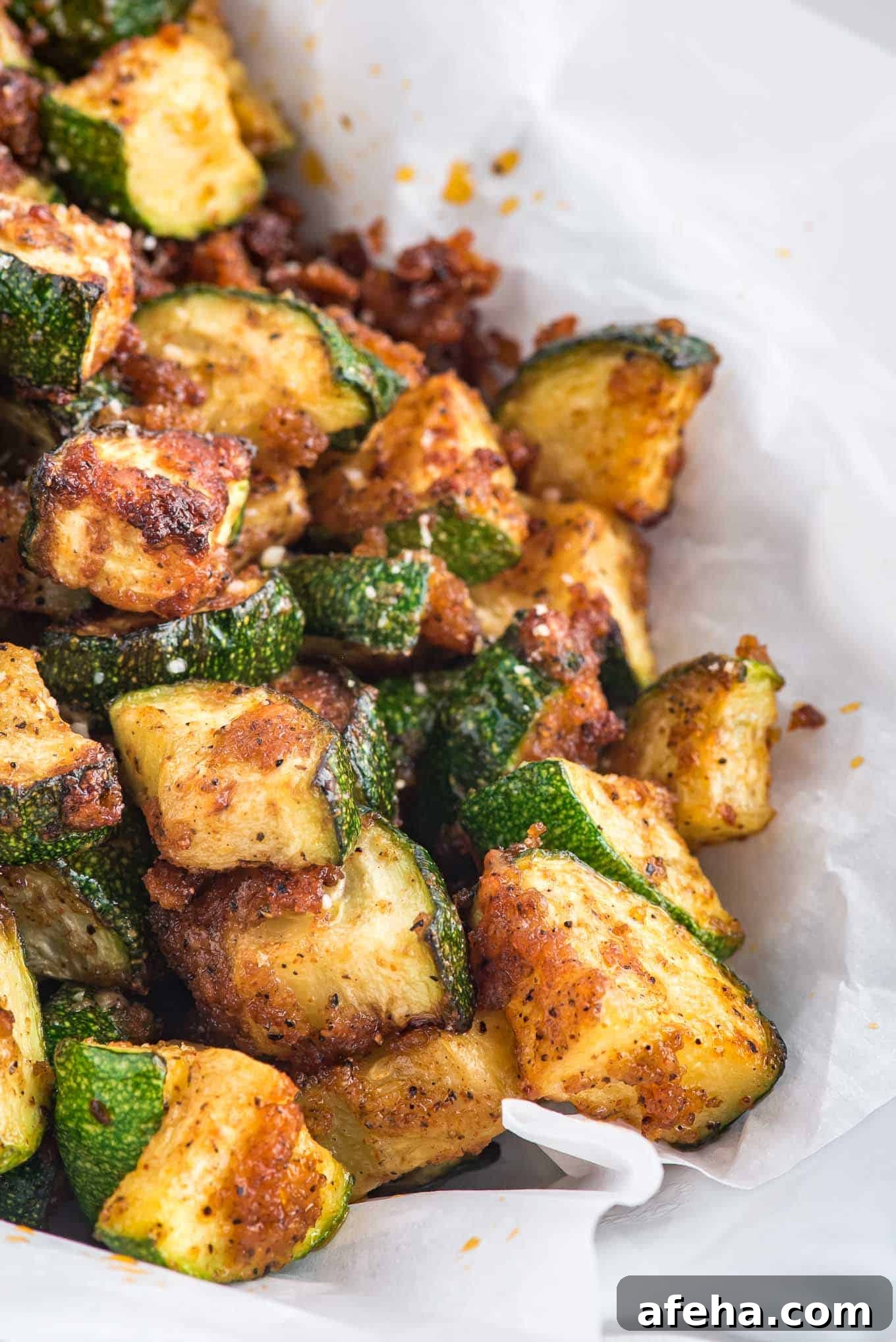 A basket of seasoned zucchini.