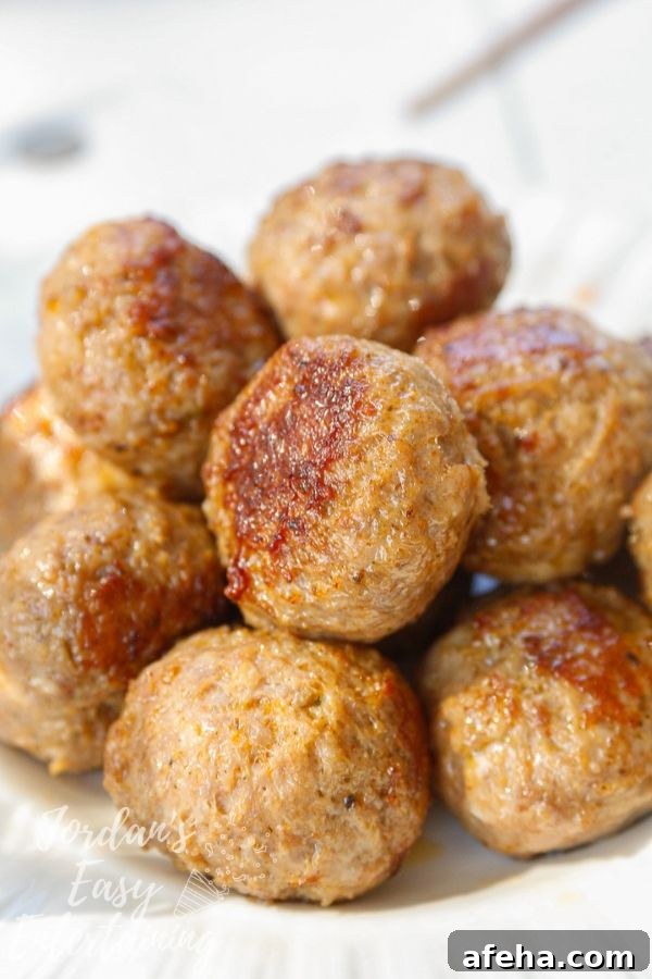 perfectly browned Carando Fresh Italian-Style Meatballs straight from the Instant pot